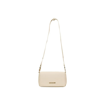 Borsa a mano in polietilene beige Love Moschino