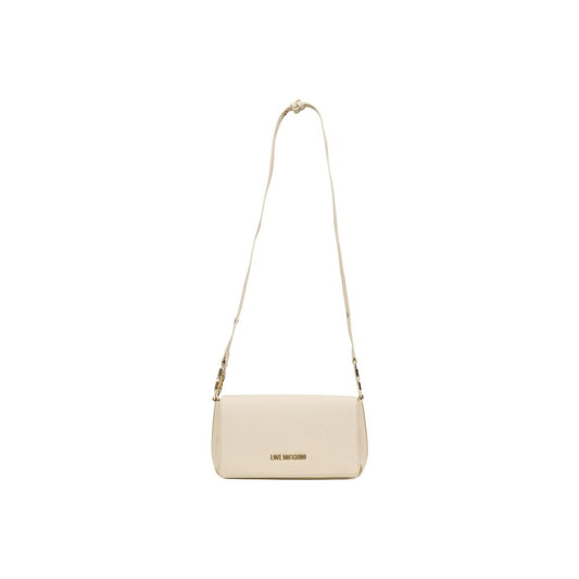Borsa a mano in polietilene beige Love Moschino