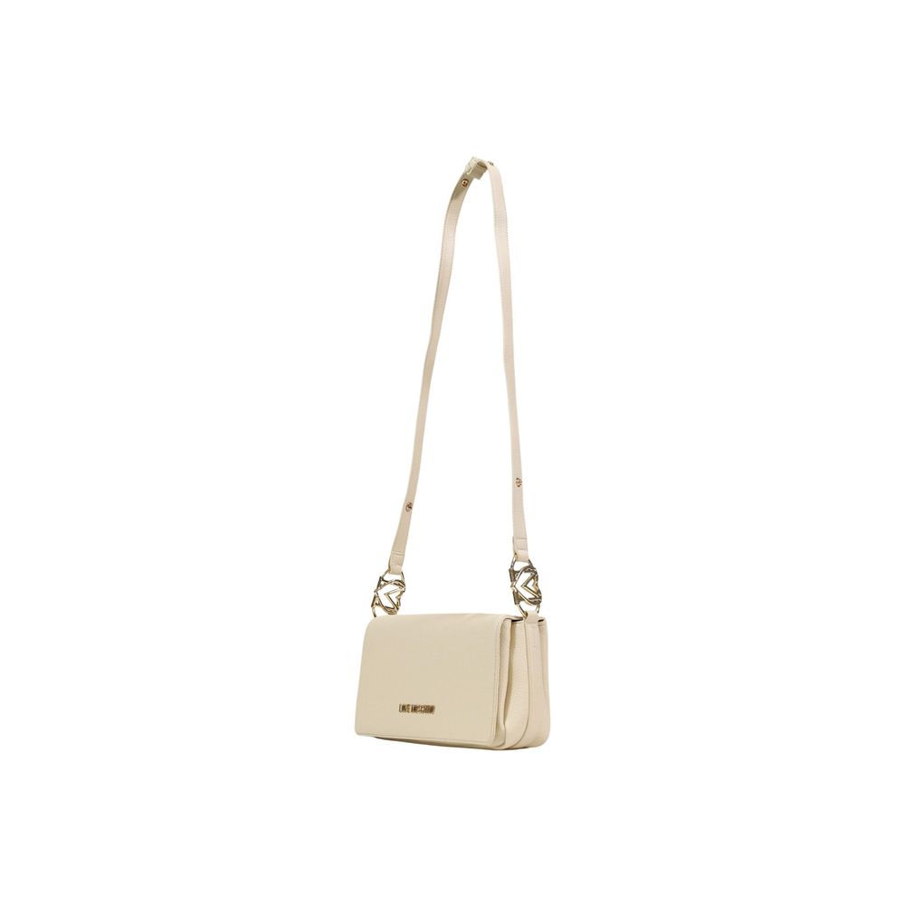 Borsa a mano in polietilene beige Love Moschino