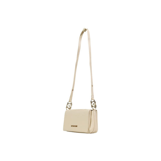 Borsa a mano in polietilene beige Love Moschino