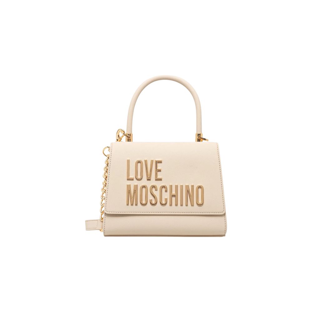Borsa a mano in polietilene beige Love Moschino
