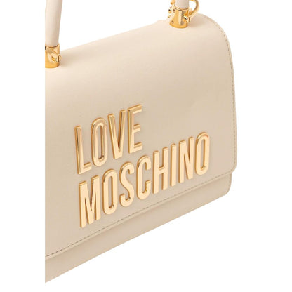 Borsa a mano in polietilene beige Love Moschino