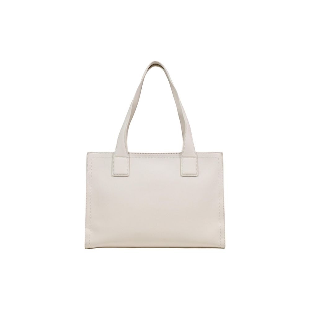 Borsa a mano in polietilene beige Love Moschino