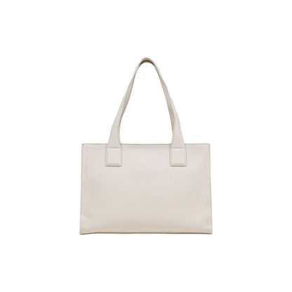 Borsa a mano in polietilene beige Love Moschino
