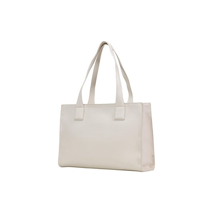 Borsa a mano in polietilene beige Love Moschino