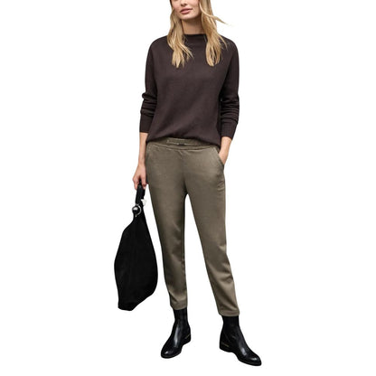 Pantaloni casual in poliestere marrone Street One