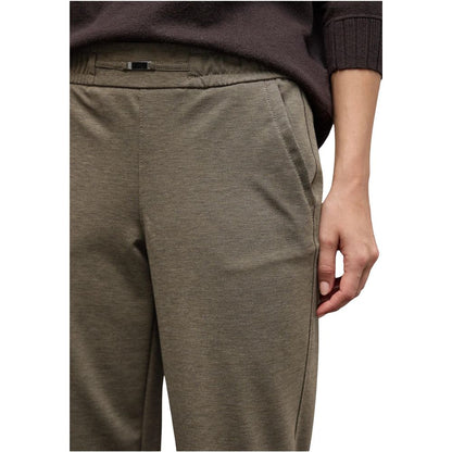 Pantaloni casual in poliestere marrone Street One
