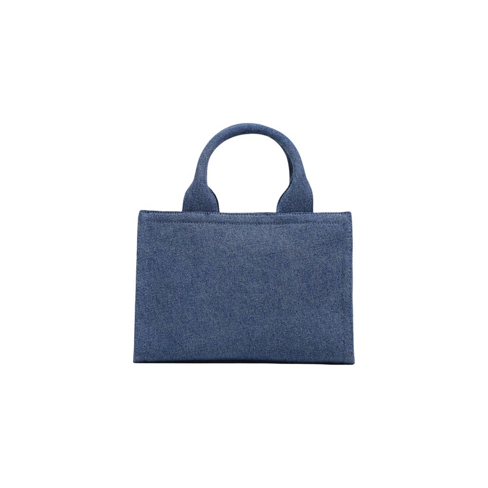 Borsa a mano in cotone blu Love Moschino