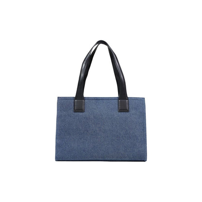 Borsa a mano in cotone blu Love Moschino