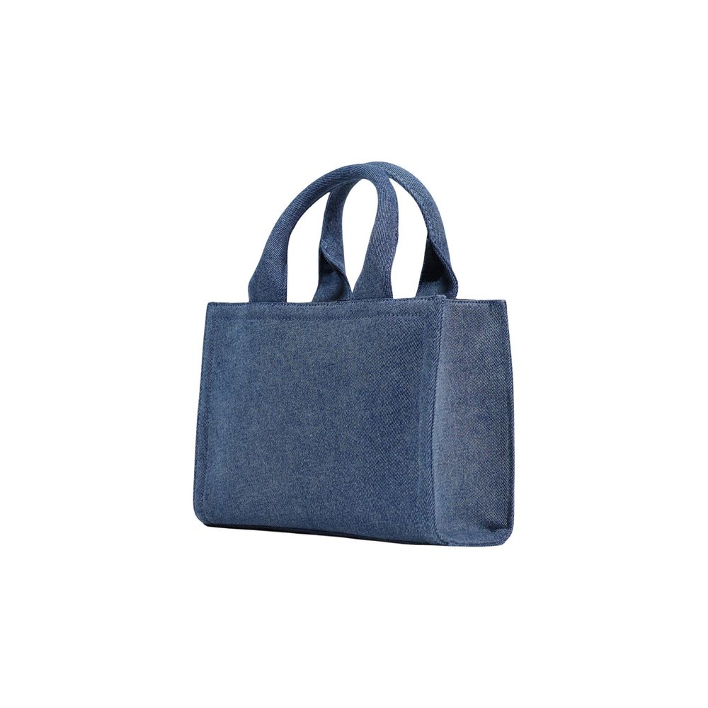 Borsa a mano in cotone blu Love Moschino