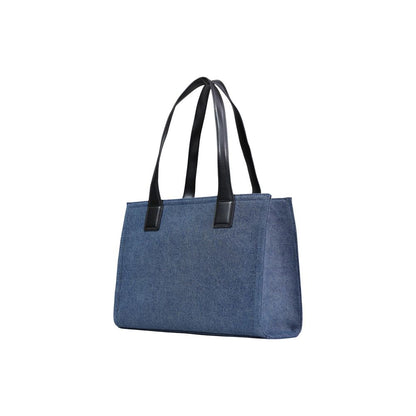 Borsa a mano in cotone blu Love Moschino