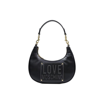 Borsa a mano nera in polietilene Love Moschino