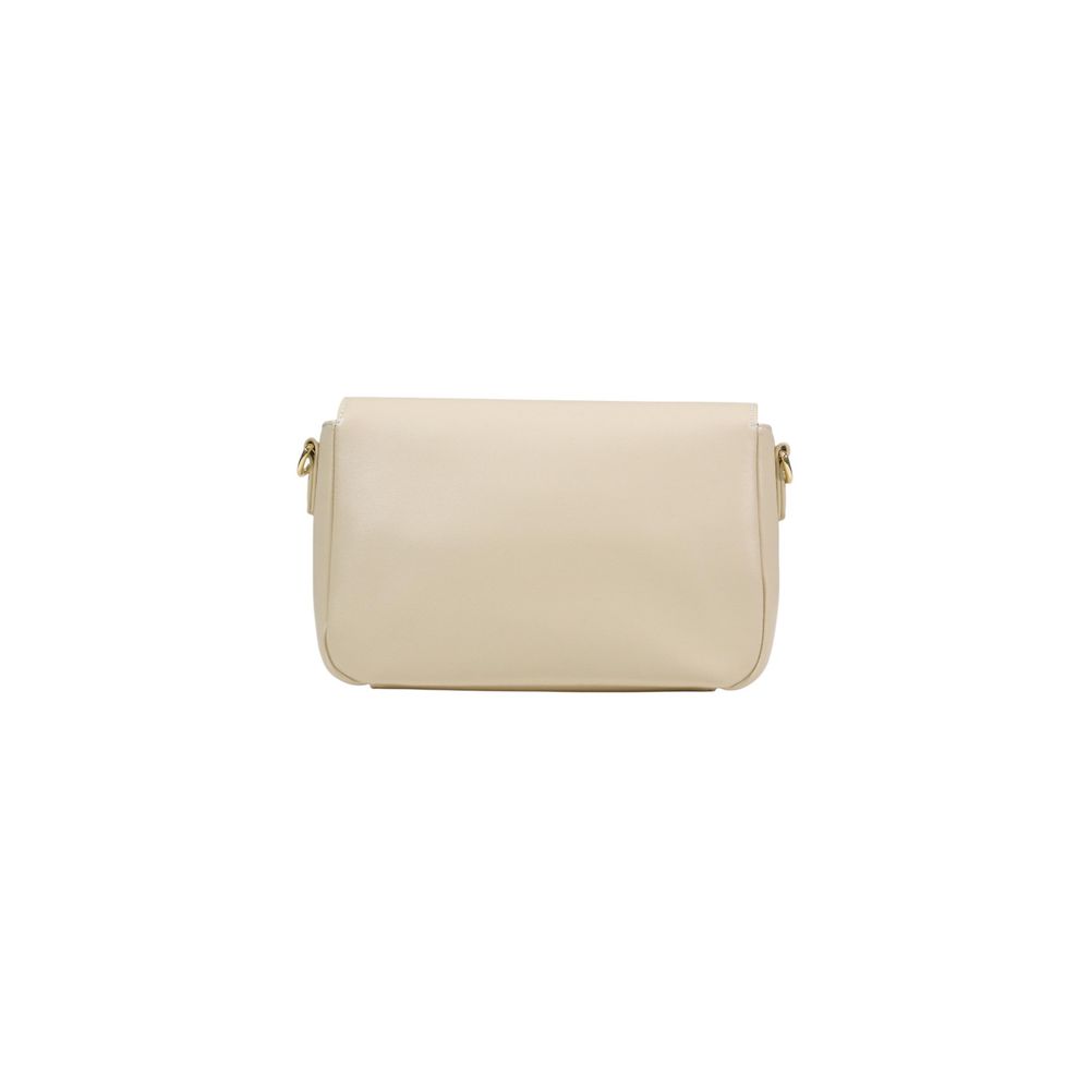 Borsa a mano in polietilene color crema Love Moschino