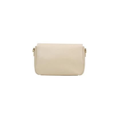 Borsa a mano in polietilene color crema Love Moschino