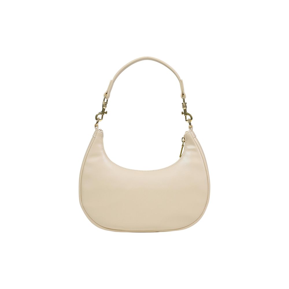 Borsa a mano in polietilene color crema Love Moschino