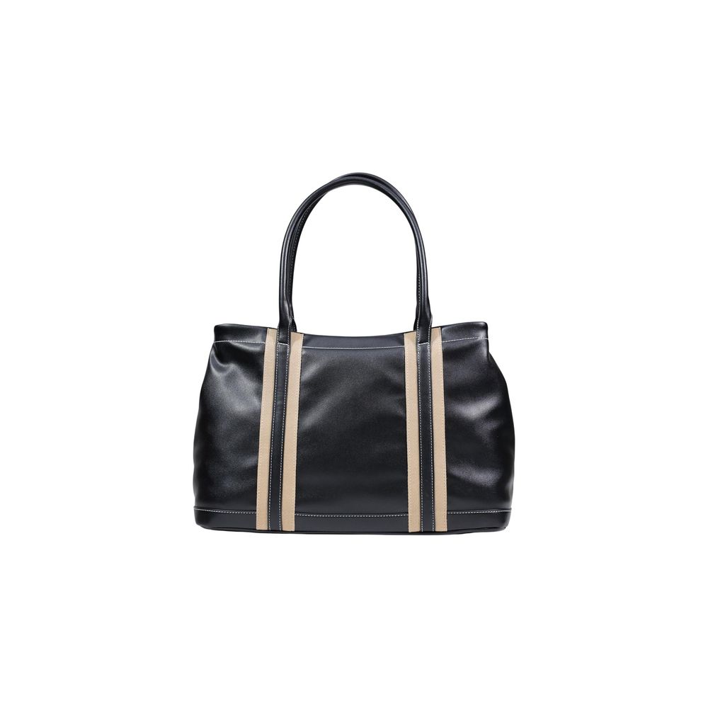 Borsa a mano nera in polietilene Love Moschino