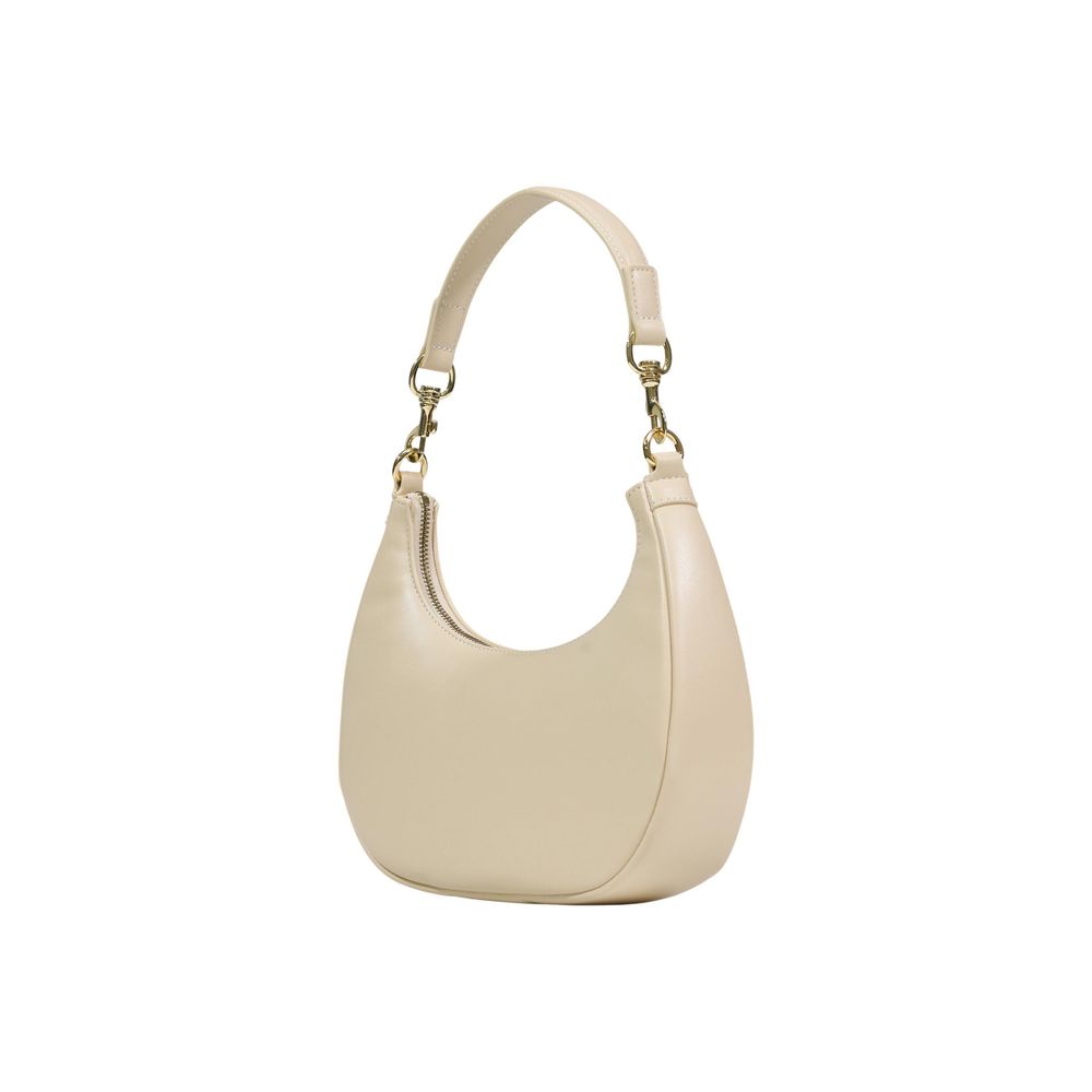 Borsa a mano in polietilene color crema Love Moschino
