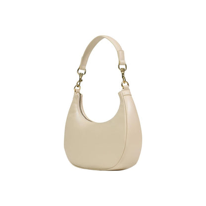 Borsa a mano in polietilene color crema Love Moschino