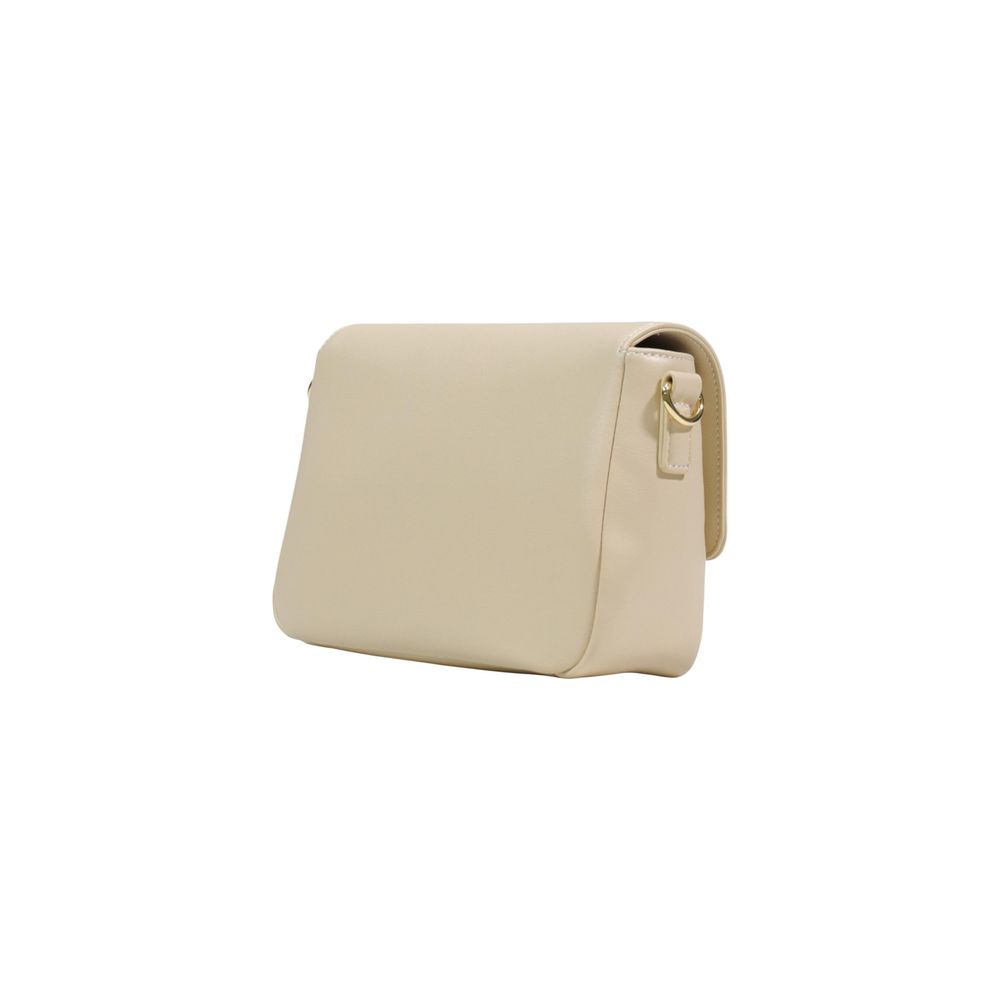 Borsa a mano in polietilene color crema Love Moschino