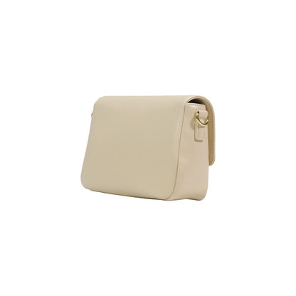 Borsa a mano in polietilene color crema Love Moschino