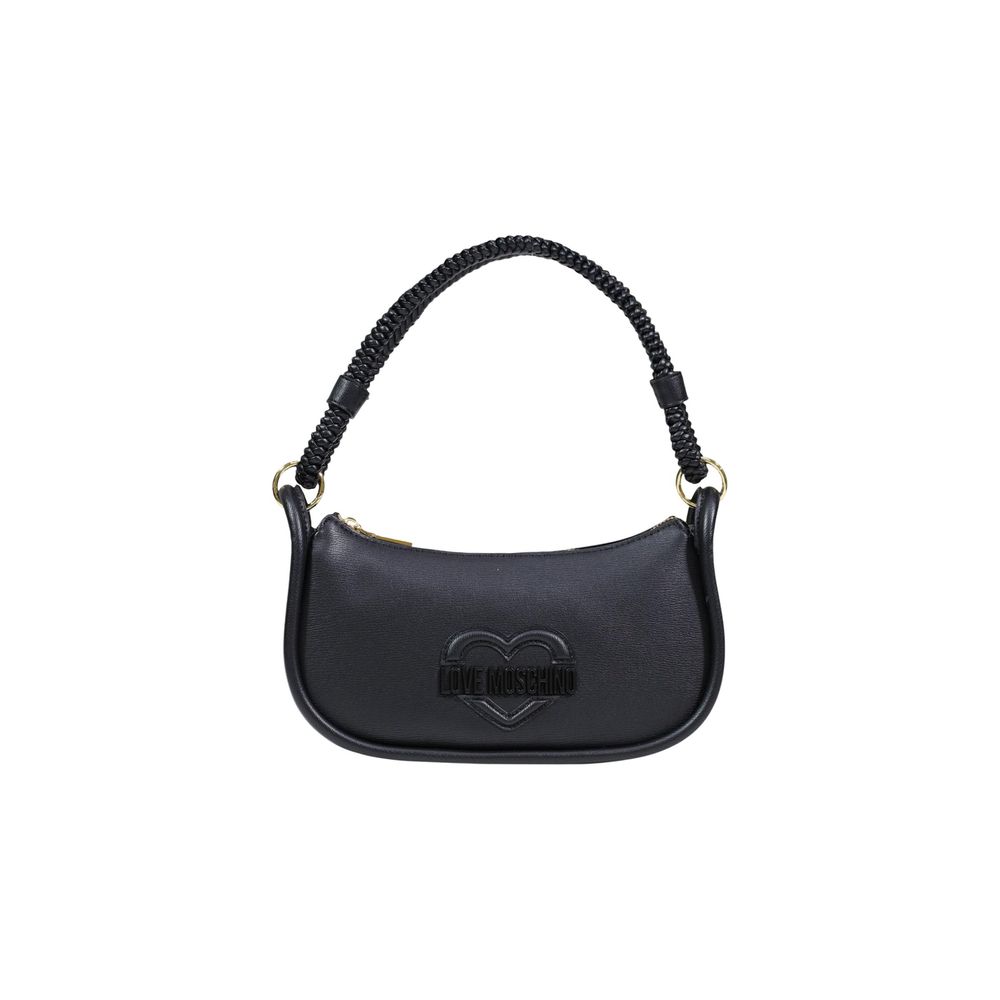 Borsa a mano nera in polietilene Love Moschino