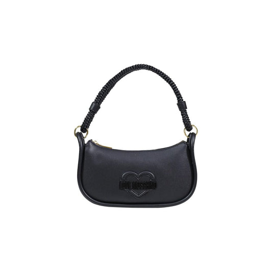 Borsa a mano nera in polietilene Love Moschino