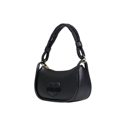 Borsa a mano nera in polietilene Love Moschino