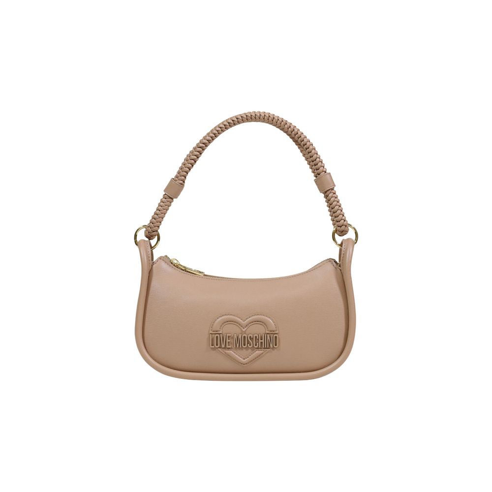 Borsa a mano in polietilene beige Love Moschino