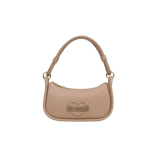 Borsa a mano in polietilene beige Love Moschino