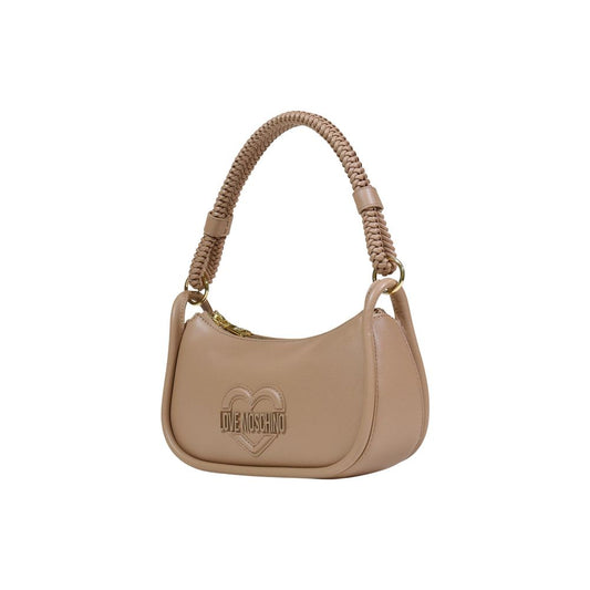 Borsa a mano in polietilene beige Love Moschino