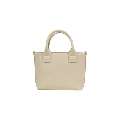 Borsa a mano in polietilene color crema Love Moschino