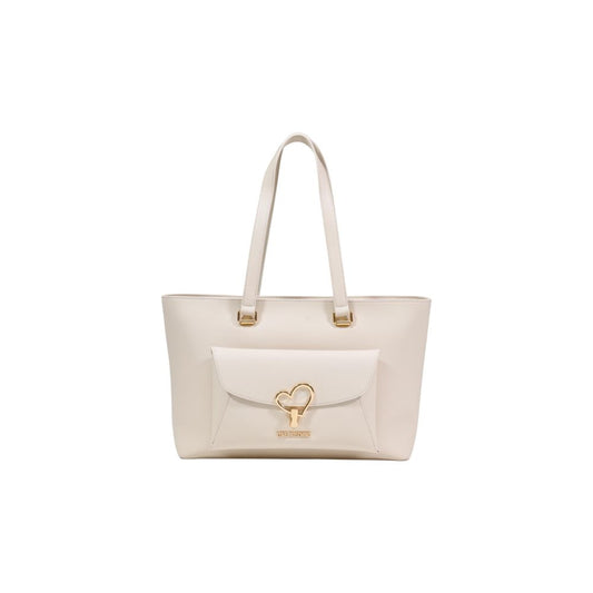 Borsa a mano in polietilene beige Love Moschino