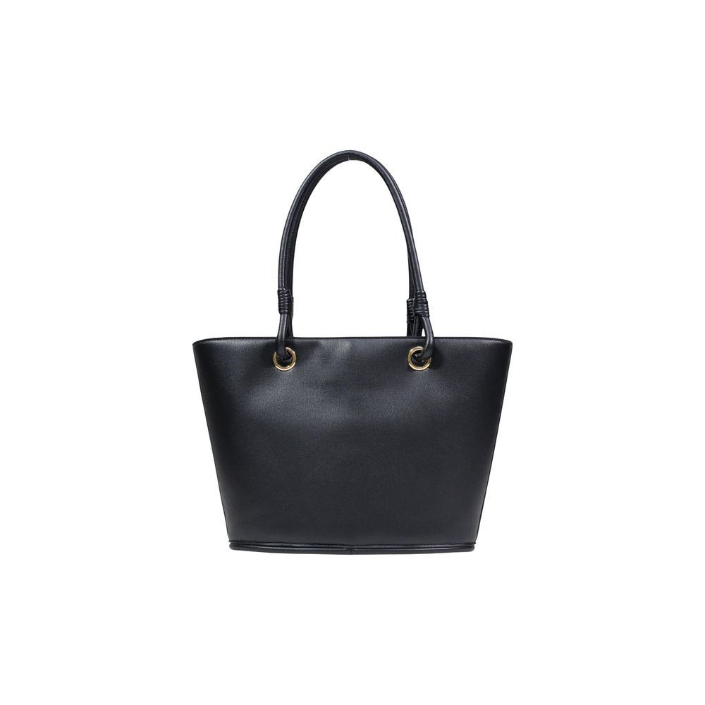 Borsa a mano nera in polietilene Love Moschino