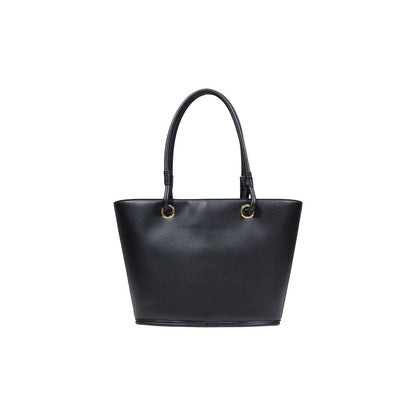 Borsa a mano nera in polietilene Love Moschino