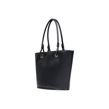 Borsa a mano nera in polietilene Love Moschino