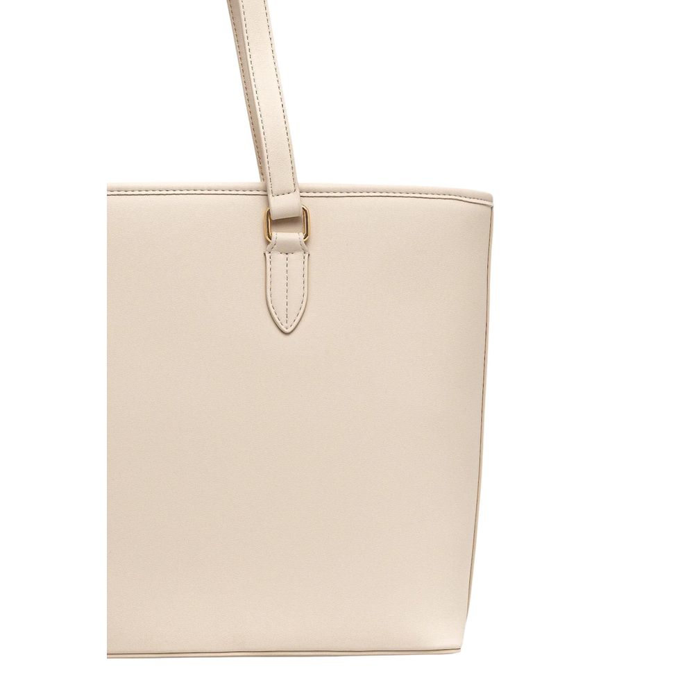 Borsa a mano in polietilene beige Love Moschino