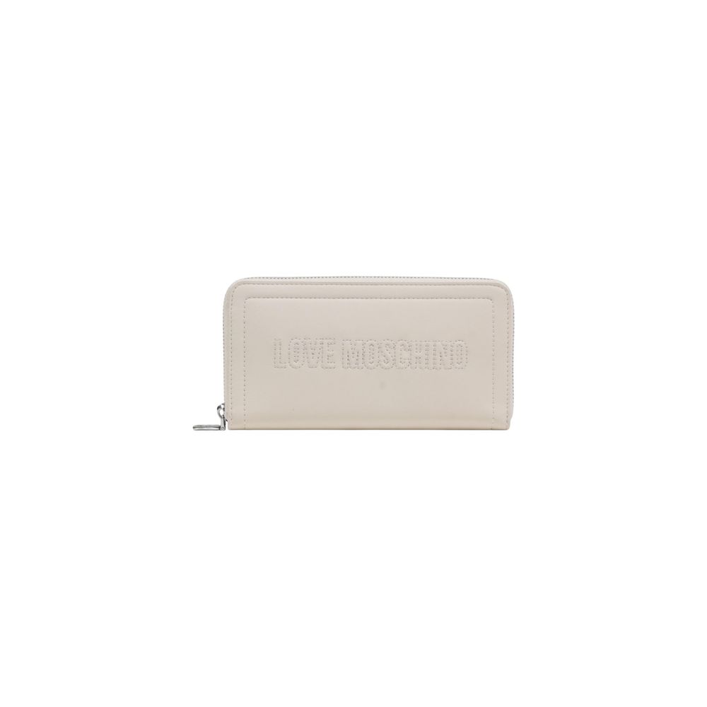 Portafoglio Love Moschino in polietilene beige