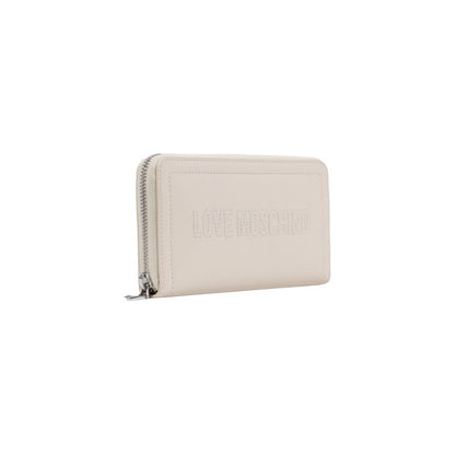 Portafoglio Love Moschino in polietilene beige
