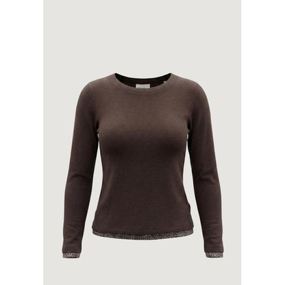 Maglietta a maniche lunghe in cotone marrone Street One
