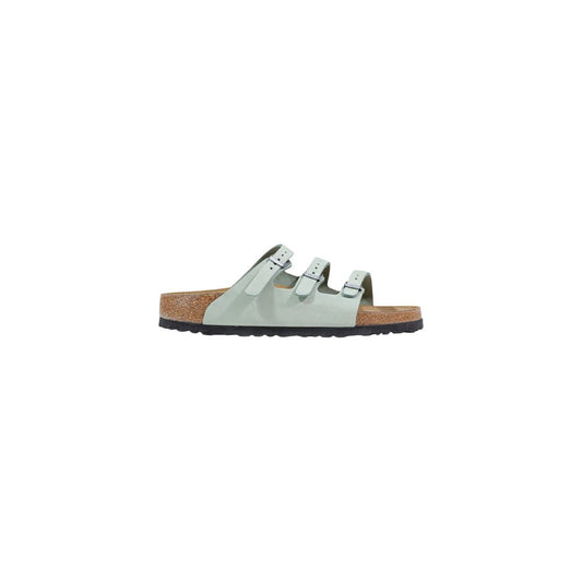 Sandali bassi in pelle verde Birkenstock