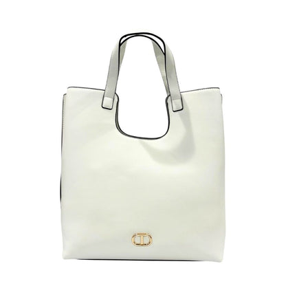 Borsa a mano da donna Twinset in PU bianco