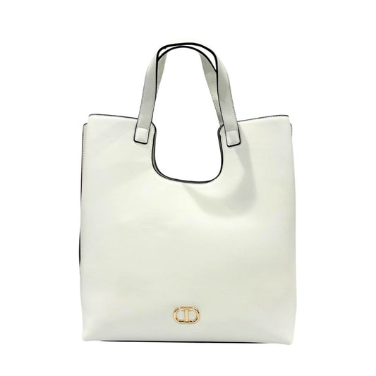 Borsa a mano da donna Twinset in PU bianco