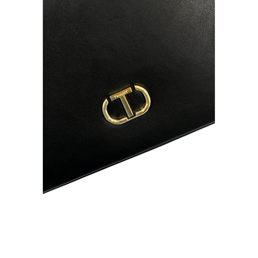 Borsa a tracolla da donna Twinset in PU nero