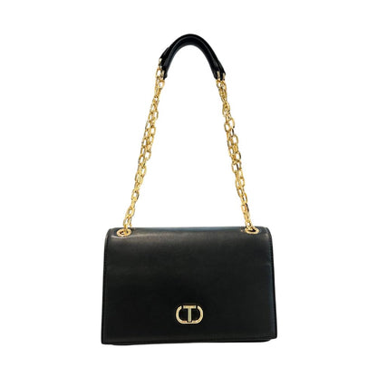 Borsa a tracolla da donna Twinset in PU nero