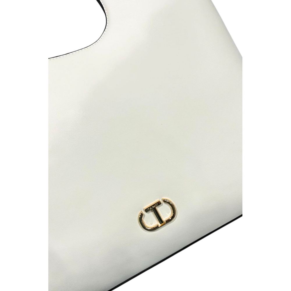 Borsa a mano da donna Twinset in PU bianco