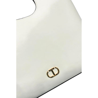 Borsa a mano da donna Twinset in PU bianco