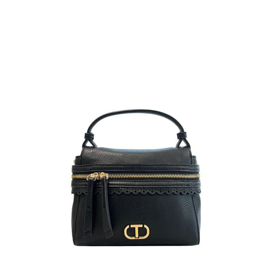Borsa a mano da donna Twinset in PU nero