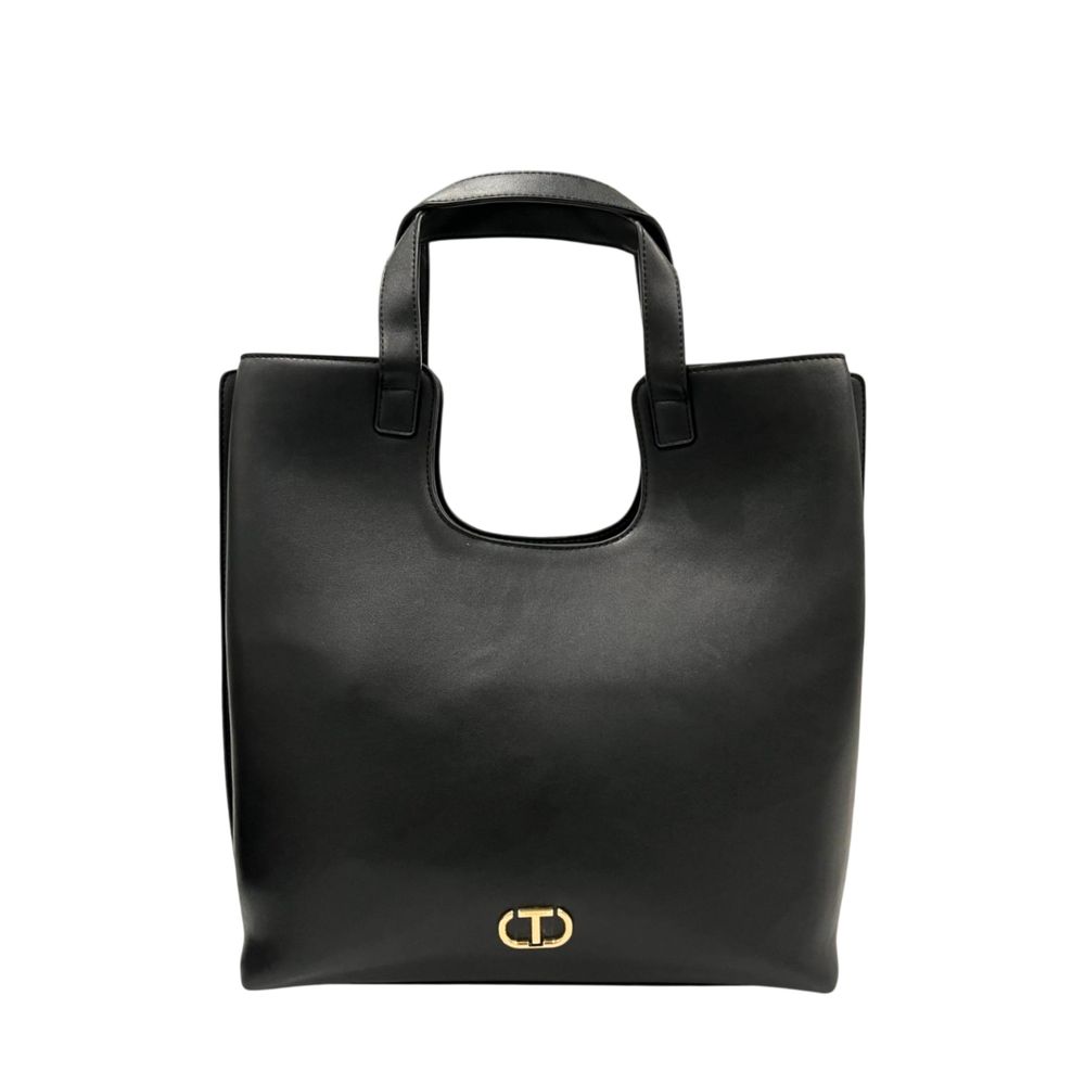 Borsa a tracolla da donna Twinset in PU nero