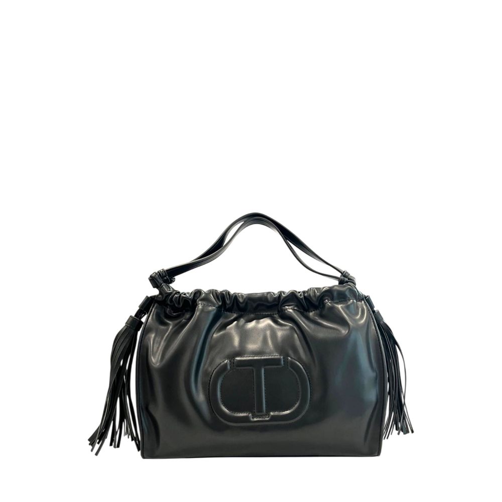 Borsa a tracolla da donna Twinset in PU nero