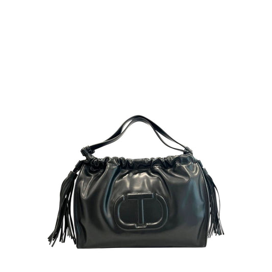 Borsa a tracolla da donna Twinset in PU nero